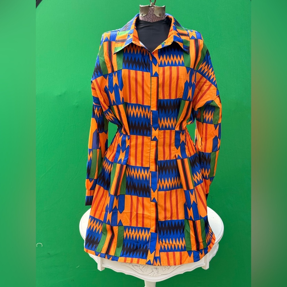 NWOT "Love Highlight" MIDI Dress - Vibrant Kente Print